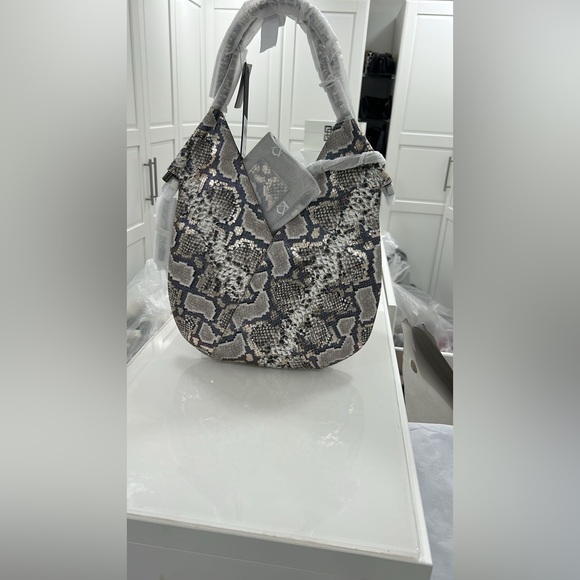 Donna Karan Mini Python Shoulder with Leather Wrapped Rounded Handle - Picture 2 of 2